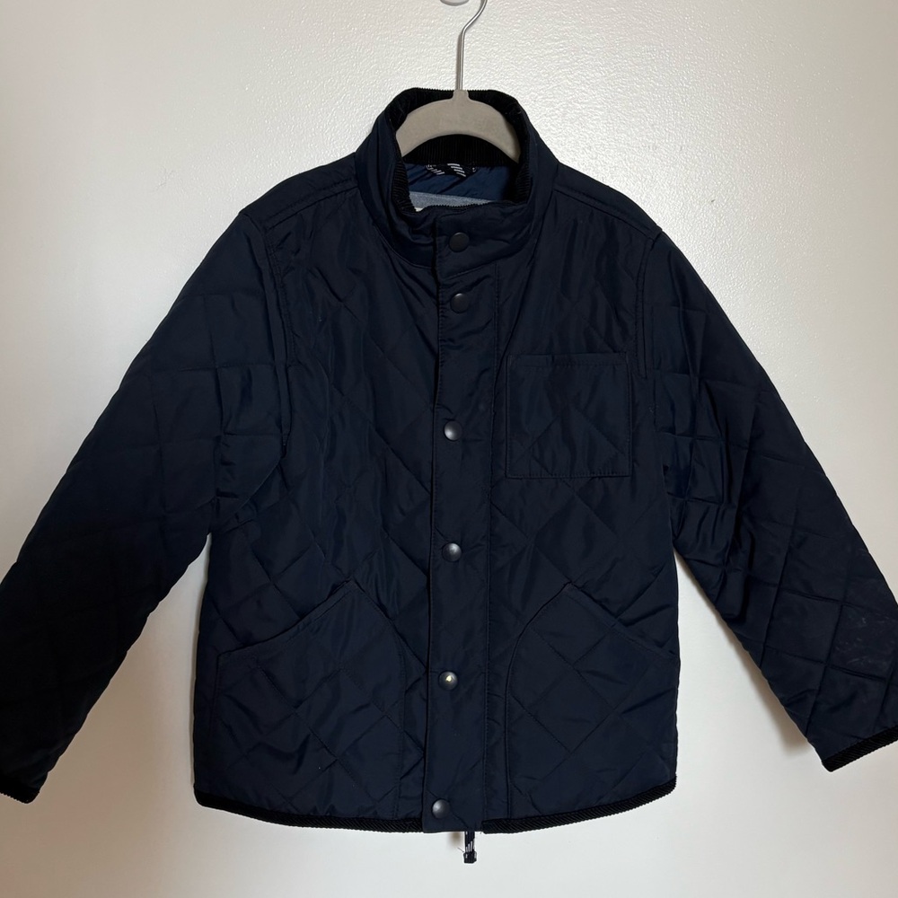 J. Crew Dark Blue Outerwear with Black Corduroy Collar